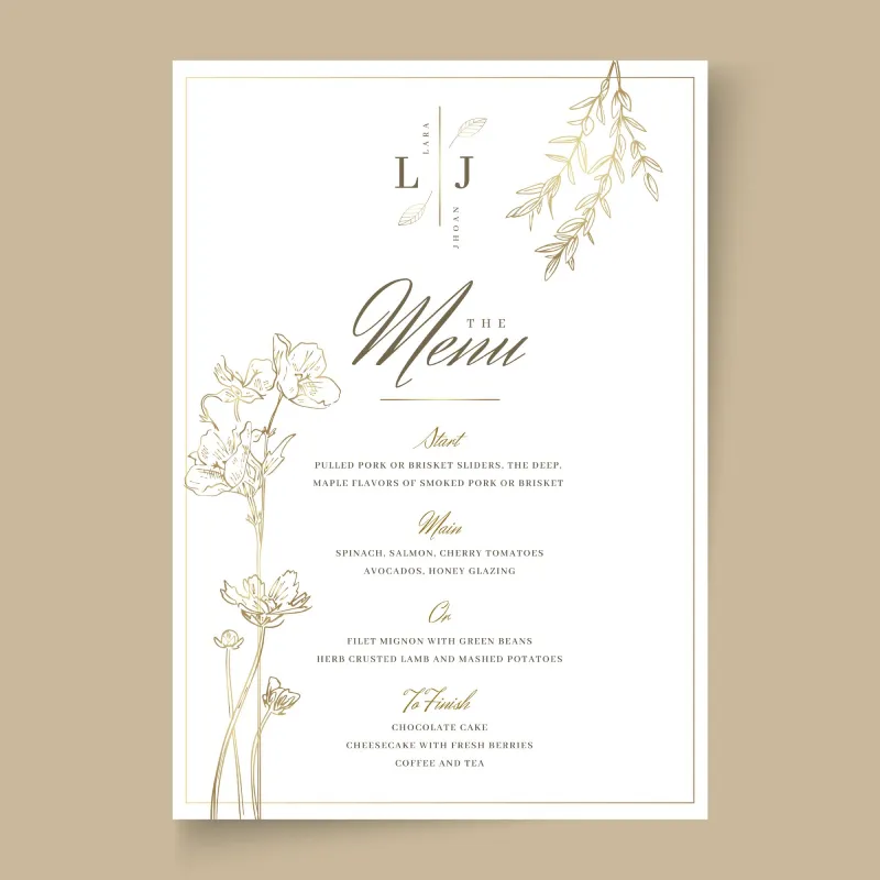 menu weselne na stół